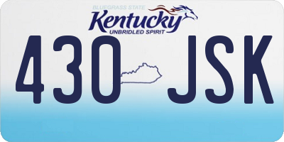 KY license plate 430JSK