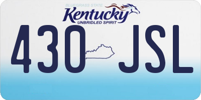 KY license plate 430JSL