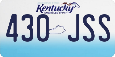 KY license plate 430JSS