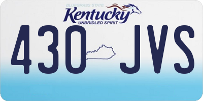 KY license plate 430JVS