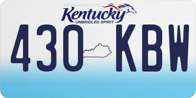KY license plate 430KBW