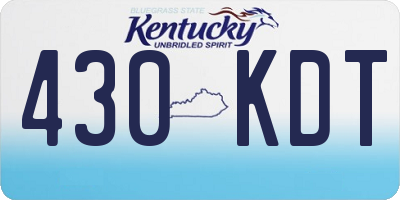 KY license plate 430KDT