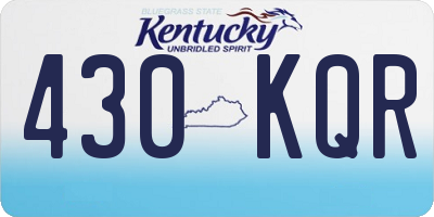 KY license plate 430KQR