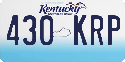 KY license plate 430KRP