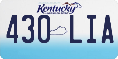 KY license plate 430LIA