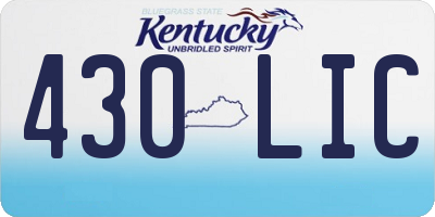 KY license plate 430LIC