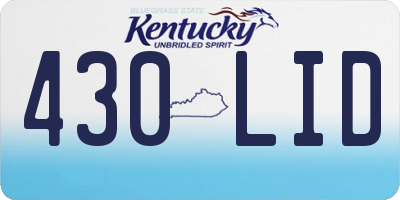 KY license plate 430LID