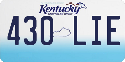 KY license plate 430LIE
