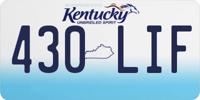 KY license plate 430LIF