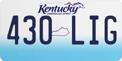 KY license plate 430LIG
