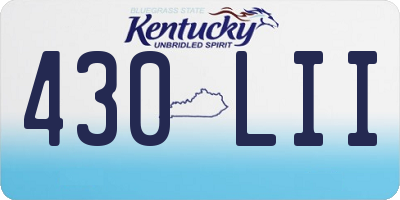 KY license plate 430LII