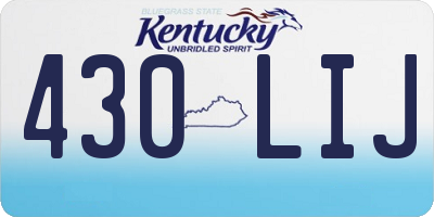 KY license plate 430LIJ