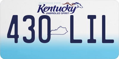 KY license plate 430LIL