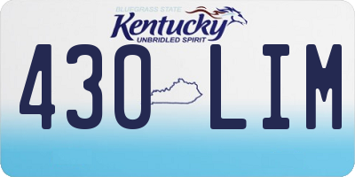 KY license plate 430LIM