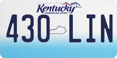 KY license plate 430LIN
