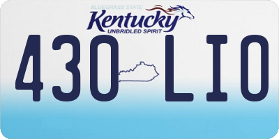 KY license plate 430LIO