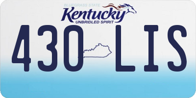 KY license plate 430LIS