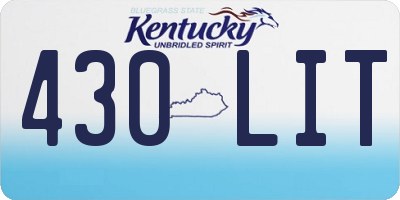 KY license plate 430LIT