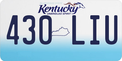KY license plate 430LIU