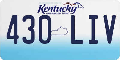 KY license plate 430LIV