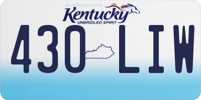 KY license plate 430LIW