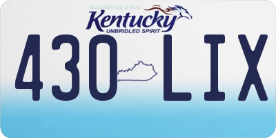 KY license plate 430LIX