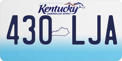 KY license plate 430LJA