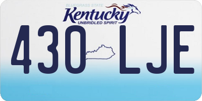 KY license plate 430LJE
