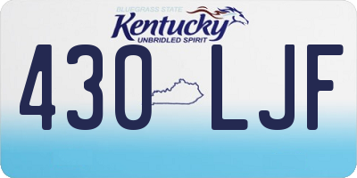 KY license plate 430LJF