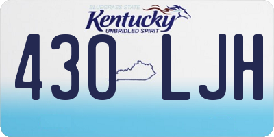 KY license plate 430LJH