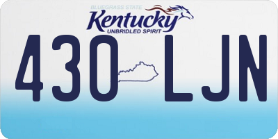 KY license plate 430LJN