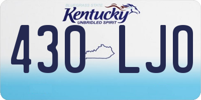 KY license plate 430LJO