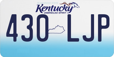 KY license plate 430LJP