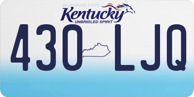 KY license plate 430LJQ