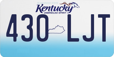 KY license plate 430LJT