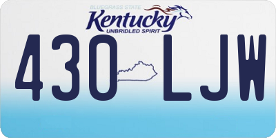 KY license plate 430LJW