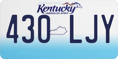 KY license plate 430LJY