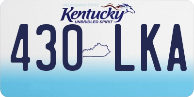 KY license plate 430LKA