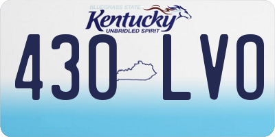 KY license plate 430LVO