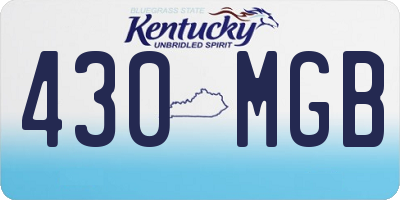 KY license plate 430MGB