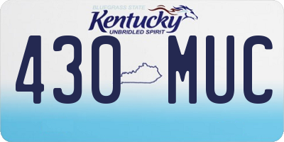 KY license plate 430MUC