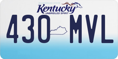 KY license plate 430MVL