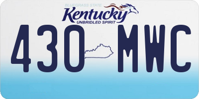 KY license plate 430MWC
