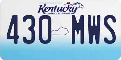 KY license plate 430MWS