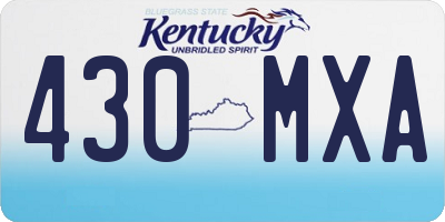 KY license plate 430MXA