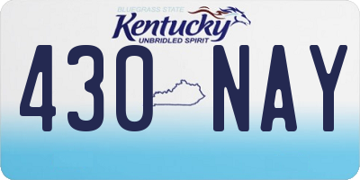 KY license plate 430NAY