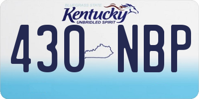 KY license plate 430NBP
