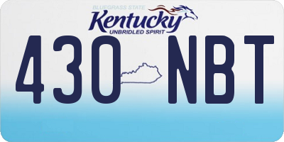 KY license plate 430NBT