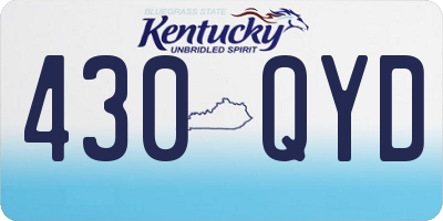 KY license plate 430QYD