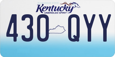 KY license plate 430QYY